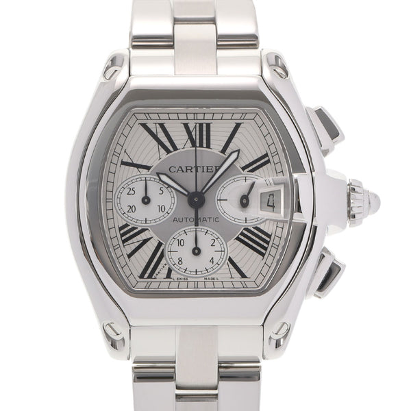 Cartier Cartier Roadster Chrono W62019x6男士SS观看自动银拨号A级使用Ginzo