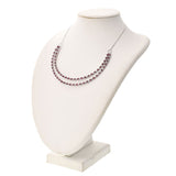 Others 2 -type wine red ladies K18WG/Ruby/Diamond Necklace A Rank used Ginzo