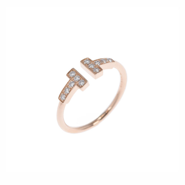 TIFFANY & CO. Tiffany T wire 11 Ladies K18PG/Diamond Ring/Ring A Rank used Ginzo