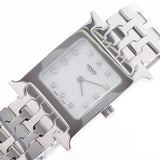 HERMES Hermes H Watch 12P Diamond HH1.210 Ladies SS Watch Quartz White Shell Dial A Rank Used Ginzo