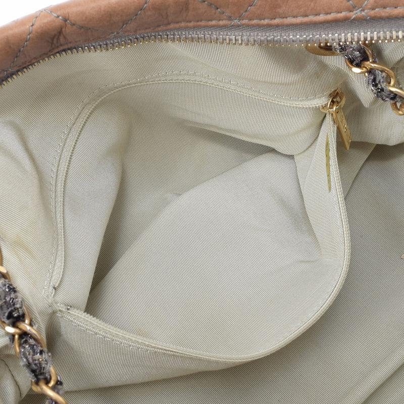 CHANEL Chanel Matrasse Chain Shoulder Brown Gold Bracket Ladies Ram Skin/Tweed Shoulder Bag B Rank Used Ginzo