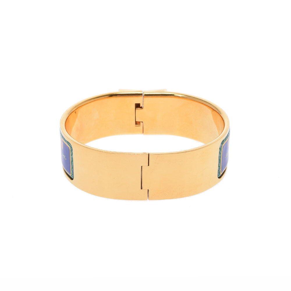 エルメスエマイユGM ブルー ゴールド金具 ユニセックス バングル