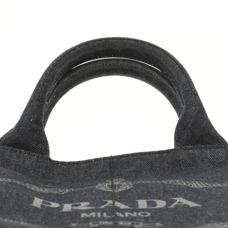 PRADA Prada Kanapa 2WAY Black 1BG642 Ladies Denim Handbag A Rank used Ginzo