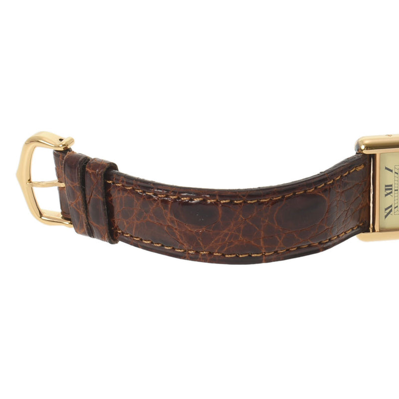 Cartier Cartier Mast Tank Vermey Yin Ladies GP/Leather Watch Quartz Ivory Dial A Rank Used Ginzo