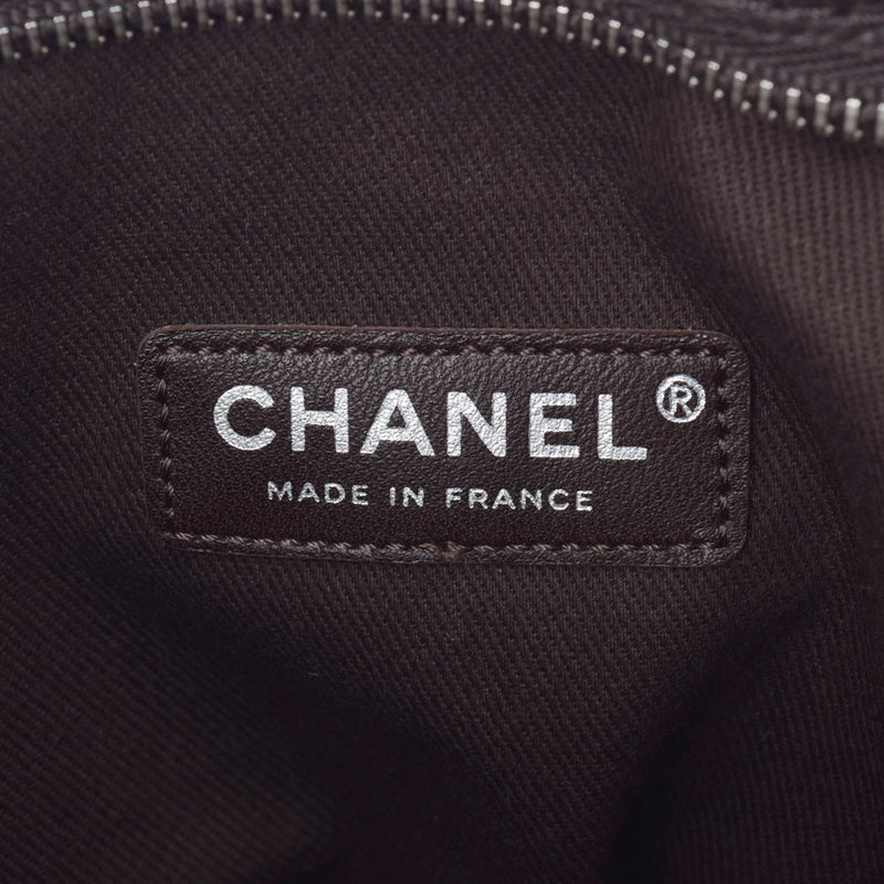 CHANEL Chanel Chain Shoulder Coco Mark Dark Brown Silver Bracket Ladies Soft Caviar Skin Shoulder Bag B Rank Used Ginzo