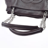 CHANEL Chanel Chain Shoulder Coco Mark Dark Brown Silver Bracket Ladies Soft Caviar Skin Shoulder Bag B Rank Used Ginzo