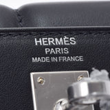 爱马仕爱马仕爱马仕（Hermes Hermes kelly）25垫2way黑色银支z雕刻（大约2021年）女士迅速手提包新金佐（Ginzo）