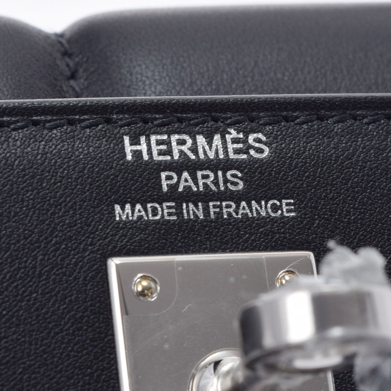 HERMES Hermes Hermes Kelly 25 Padded 2way Black Silver Bracket Z engraved (around 2021) Ladies Swift Handbag New Ginzo