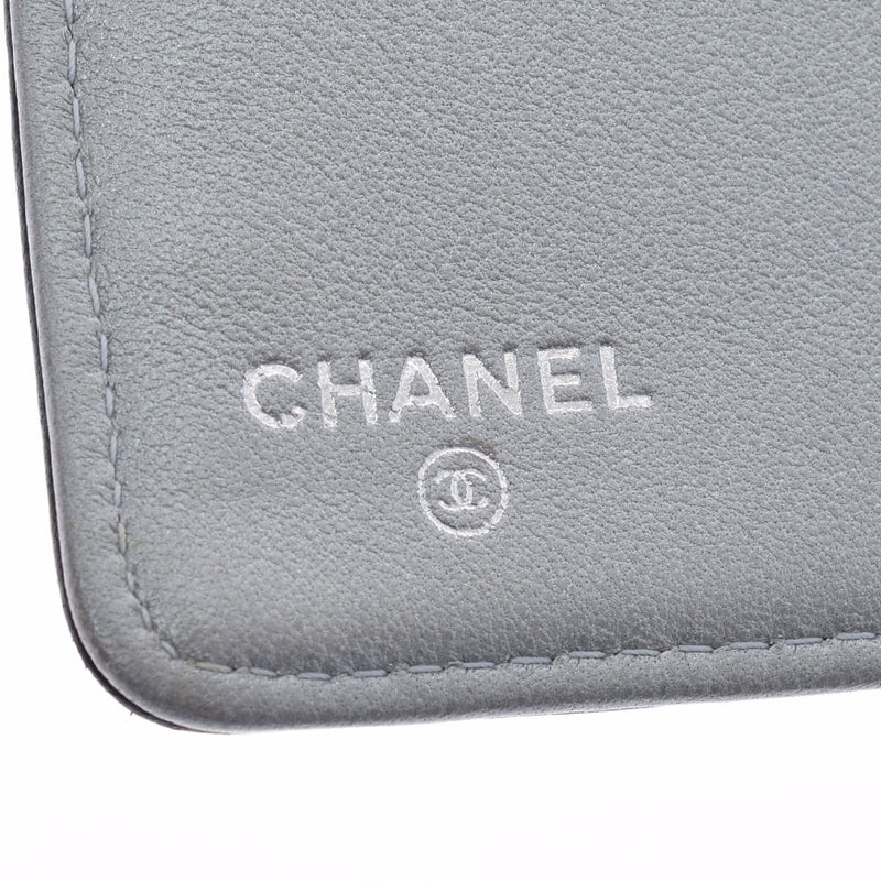 CHANEL シャネル カメリア 長財布 黒 シルバー金具 A36544 レディース ラムスキン 二つ折り財布 ABランク 中古 銀蔵