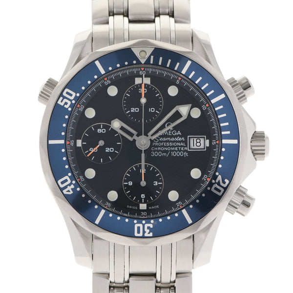 Omega Omega Sea Master Producers 300 2599.80.00男士SS Watch Quartz Blue Dial A等级使用Ginzo