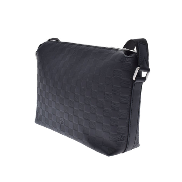 LOUIS VUITTON Louis Vuitton Damier Anfini Discovery Messenger PM Onyx (Black) N42415 Men's Leather Shoulder Bag A Rank used Ginzo