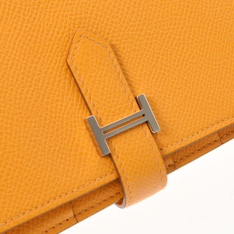 HERMES エルメス 財布 ベアンスフレ ジョーヌドール(黄) シルバー金具 □P刻印(2012年頃) ユニセックス ヴォーエプソン 長財布 Aランク 中古 銀蔵