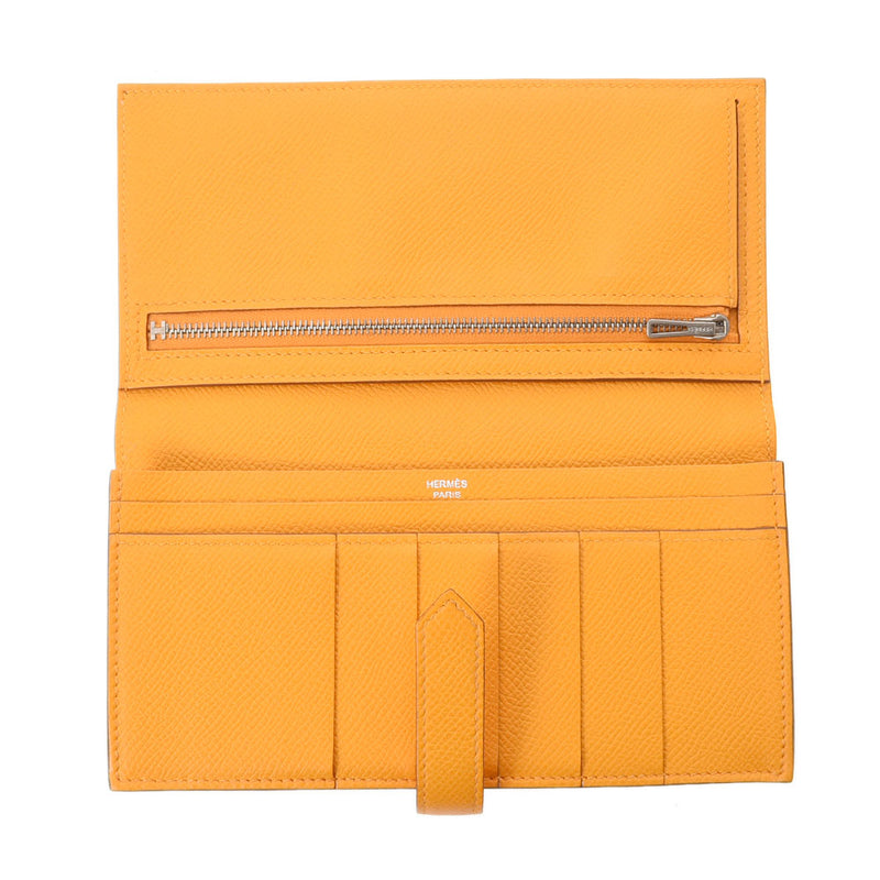 HERMES エルメス 財布 ベアンスフレ ジョーヌドール(黄) シルバー金具 □P刻印(2012年頃) ユニセックス ヴォーエプソン 長財布 Aランク 中古 銀蔵