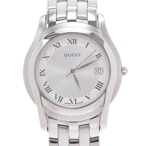 GUCCI Gucci 5500m Men's SS Watch Quartz Silver Dial A Rank used Ginzo