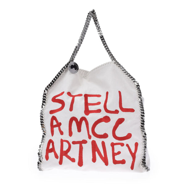 STELLA MCCARTNEY Stella McCartney Farabera Minicane ED CURTIS Collaboration White Silver Bracket Ladies Fake Leather Tote Bag AB Rank used Ginzo