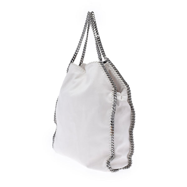 STELLA MCCARTNEY Stella McCartney Farabera Minicane ED CURTIS Collaboration White Silver Bracket Ladies Fake Leather Tote Bag AB Rank used Ginzo