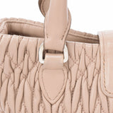 MIUMIU Miu Miu Materasse 2WAY Bijou Strap Pink Beige Silver Bracket Ladies Nappa Leather Handbag AB Rank Used Ginzo