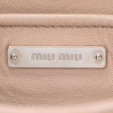 miumiu miu miu materasse 2way bijou绑带粉红色米色银支le nappa皮革手提包AB级使用Ginzo