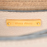 MIUMIU Miu Miu Bicolor Light Beige/Pink Bag Gold Gold Bracket Ladies Madras Shoulder Bag AB Rank Used Ginzo