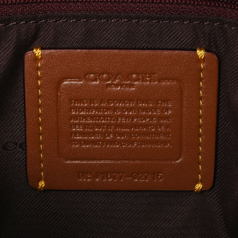 教练教练签名背包23棕色金支架女士PVC/皮革背包/Daypack a级使用Ginzo