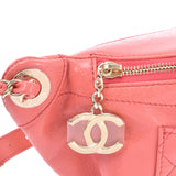 CHANEL Chanel Matrasse Coco Charm West Pouch Pink Gold Bracket A57832 Ladies Vintage Leather Waist Bag A Rank used Ginzo