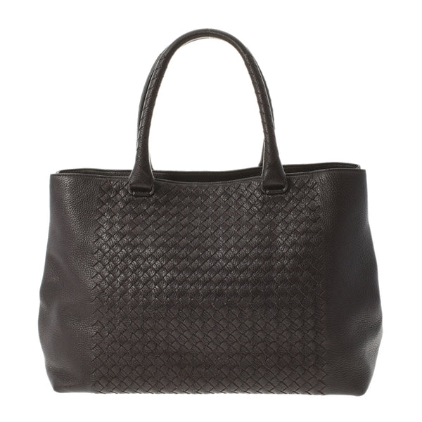 BOTTEGAVENETA Bottega Veneta Intrecchart Tote Bag Dark Brown 428331 Men's Leather Handbag B Rank Used Ginzo