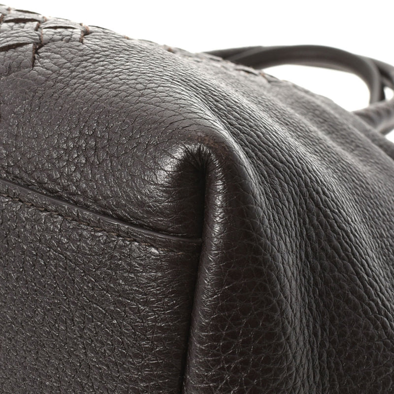 Bottegaveneta Bottega Veneta Intrecchart手提袋深棕色428331男士皮革手提包B等级使用Ginzo