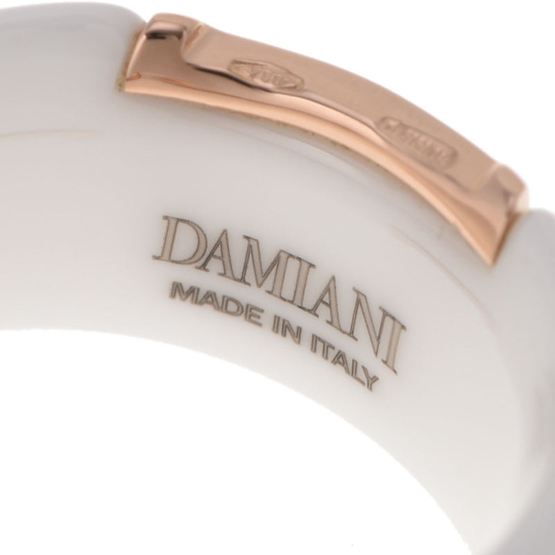 DAMIANI Damiani D icon ring diamond/Ceramic #51 White 11 Ladies K18YG Ring/Ring A Rank Used Ginzo