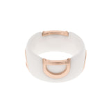 DAMIANI Damiani D icon ring diamond/Ceramic #51 White 11 Ladies K18YG Ring/Ring A Rank Used Ginzo