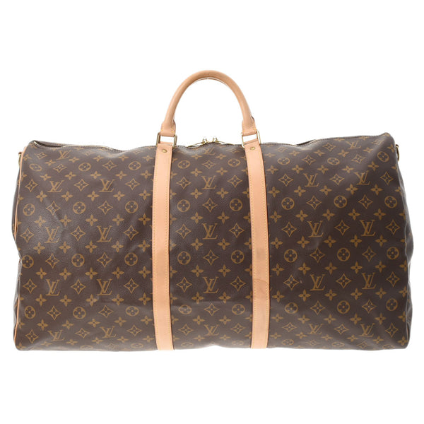 LOUIS VUITTON Louis Vuitton Monogram Keepol Bandriere 60 Old Brown M41412 Unisex Monogram Canvas Boston Bag AB Rank Used Ginzo