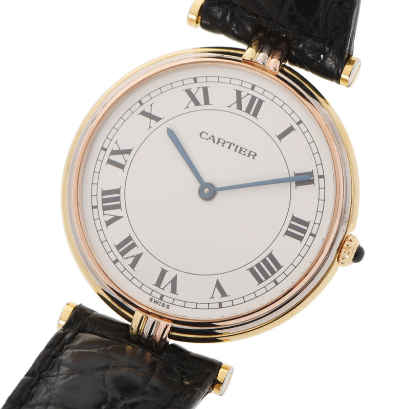 Cartier Cartier Mast Vandome LM Trinity 881003 Boys K18 Three Color/Leather Watch Quartz White Dial A Rank used Ginzo