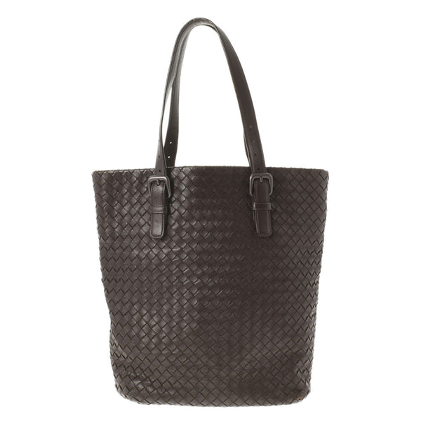 BOTTEGAVENETA Bottega Veneta Intrecchart Tote Bag Dark Brown 270917 Men's Leather Handbag B Rank Used Ginzo