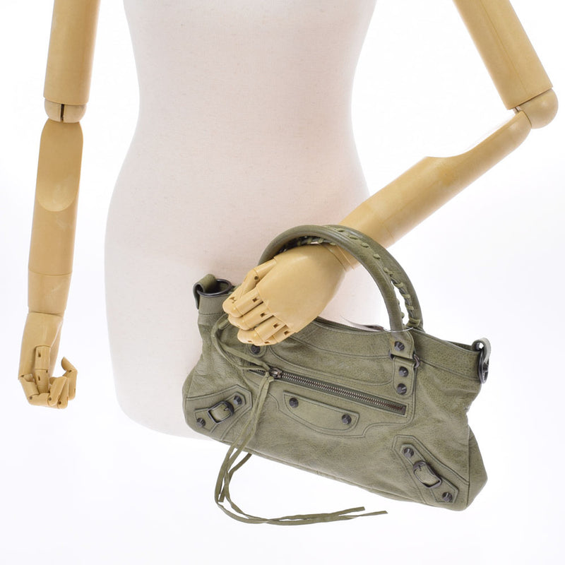 BALENCIAGA Balenciaga The First 2WAY Green Gold Bracket 103208 Ladies Leather Handbag A Rank used Ginzo