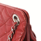 CHANEL Chanel Matrasse Chain Shoulder Red Silver Bracket Ladies Caviar Skin Tote Bag B Rank used Ginzo