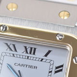 CARTIER カルティエ サントス ガルベLM アンティーク ボーイズ YG/SS 腕時計 自動巻き 白文字盤 Aランク 中古 銀蔵