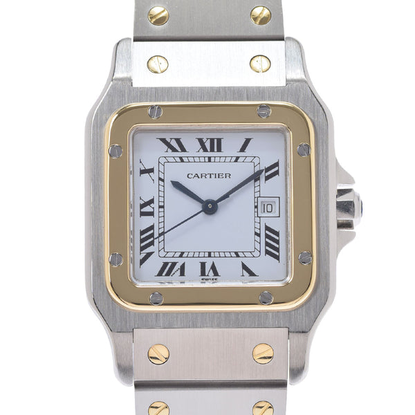 Cartier Cartier Santos Garbe LM Antique Boys YG/SS Watch Automatic White Dial A Rank Used Ginzo