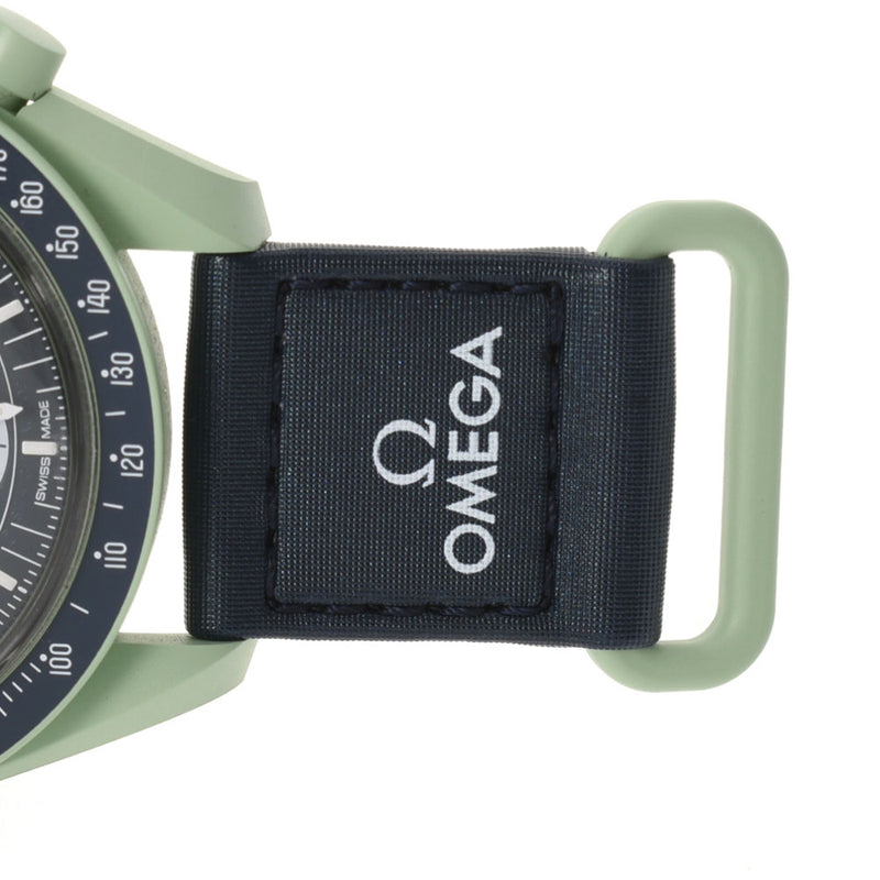 SWATCH Swatch OMEGA Omega Moon Watch SO33G100 Men's Bioceramic/VELCRO Watch Quartet Navy Dial A Rank Used Ginzo