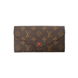 LOUIS VUITTON Louis Vuitton Monogram Portofoyille Emily Old Type Rouge M60136 Unisex Monogram Canvas Wallet AB Rank Used Ginzo