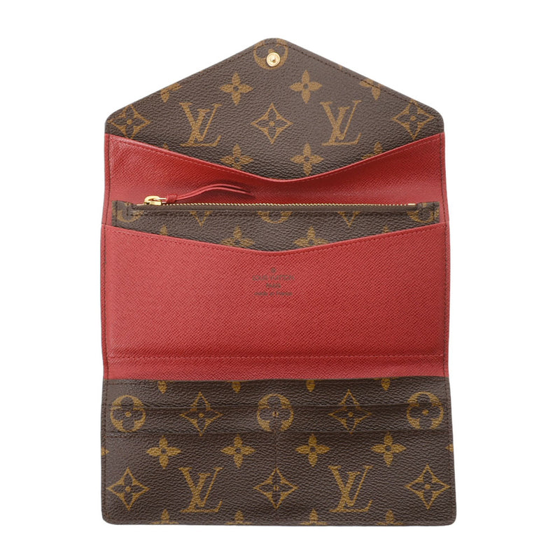 路易威顿路易斯·维顿（Louis Vuitton）会标portofoyille Emily旧类型Rouge M60136男女通用会标帆布钱包ab rank rank under ginzo