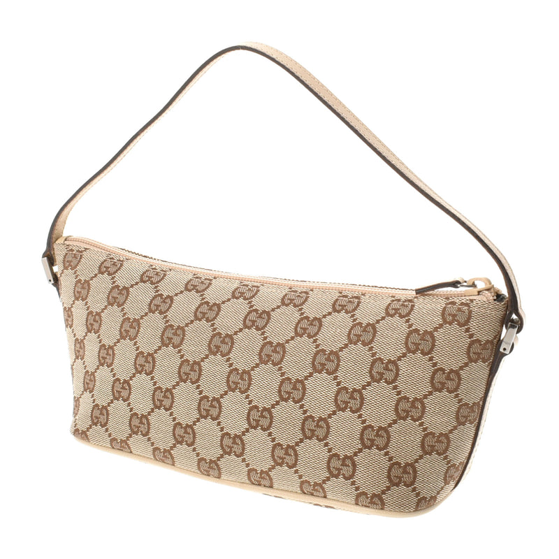 GUCCI Gucci GG Pattern Beige 07193 Ladies GG Leather Accessory Pouch A Rank used Ginzo
