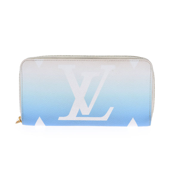 LOUIS VUITTON Louis Vuitton Monogram Zippy Wallet Visp Pool Blue Gradation M80360 Ladies Monogram Canvas Long Wallet B Rank Used Ginzo