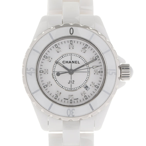 香奈儿香奈儿（Chanel Chanel）J12 33mm 12p钻石H1628男士白色陶瓷/ss Watch Quartz White Dial A RANS二手Ginzo