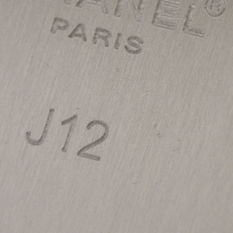 CHANEL シャネル J12 33mm 12Pダイヤ H1628 メンズ 白セラミック/SS 腕時計 クオーツ 白文字盤 Aランク 中古 銀蔵
