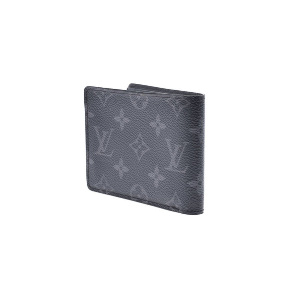 LOUIS VUITTON Louis Vuitton Monogram Eclipse Portofoille Multiple Black/Gray M61695 Unisex Bi -fold Wallet B Rank used Ginzo