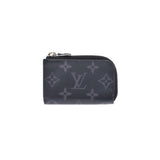 LOUIS VUITTON Louis Vuitton Monogram Eclipse Porto Monjur Black/Gray M63536 Men's Monogram Canvas Coin Case AB Rank Used Ginzo