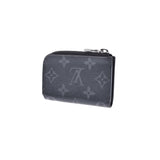 LOUIS VUITTON Louis Vuitton Monogram Eclipse Porto Monjur Black/Gray M63536 Men's Monogram Canvas Coin Case AB Rank Used Ginzo