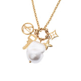 LOUIS VUITTON Louis Vuitton Corieet Gather Gold Gold M00370 Unisex Pearl Necklace A Rank Used Ginzo