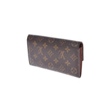 路易威顿路易斯·维顿（Louis Vuitton）会标portofoyilla旧棕色M61726女士会标帆布钱包，二手Ginzo