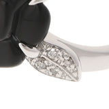 CHANEL Chanel Camellia Diamond/Onyx Silver/Black No. 9 Ladies K18WG Ring/Ring A Rank Used Ginzo