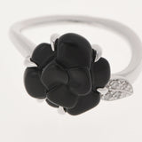 CHANEL Chanel Camellia Diamond/Onyx Silver/Black No. 9 Ladies K18WG Ring/Ring A Rank Used Ginzo